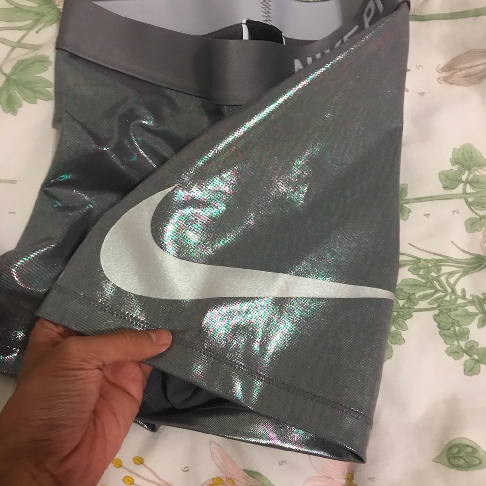 Nike Pro Silver/Purple Compression Short